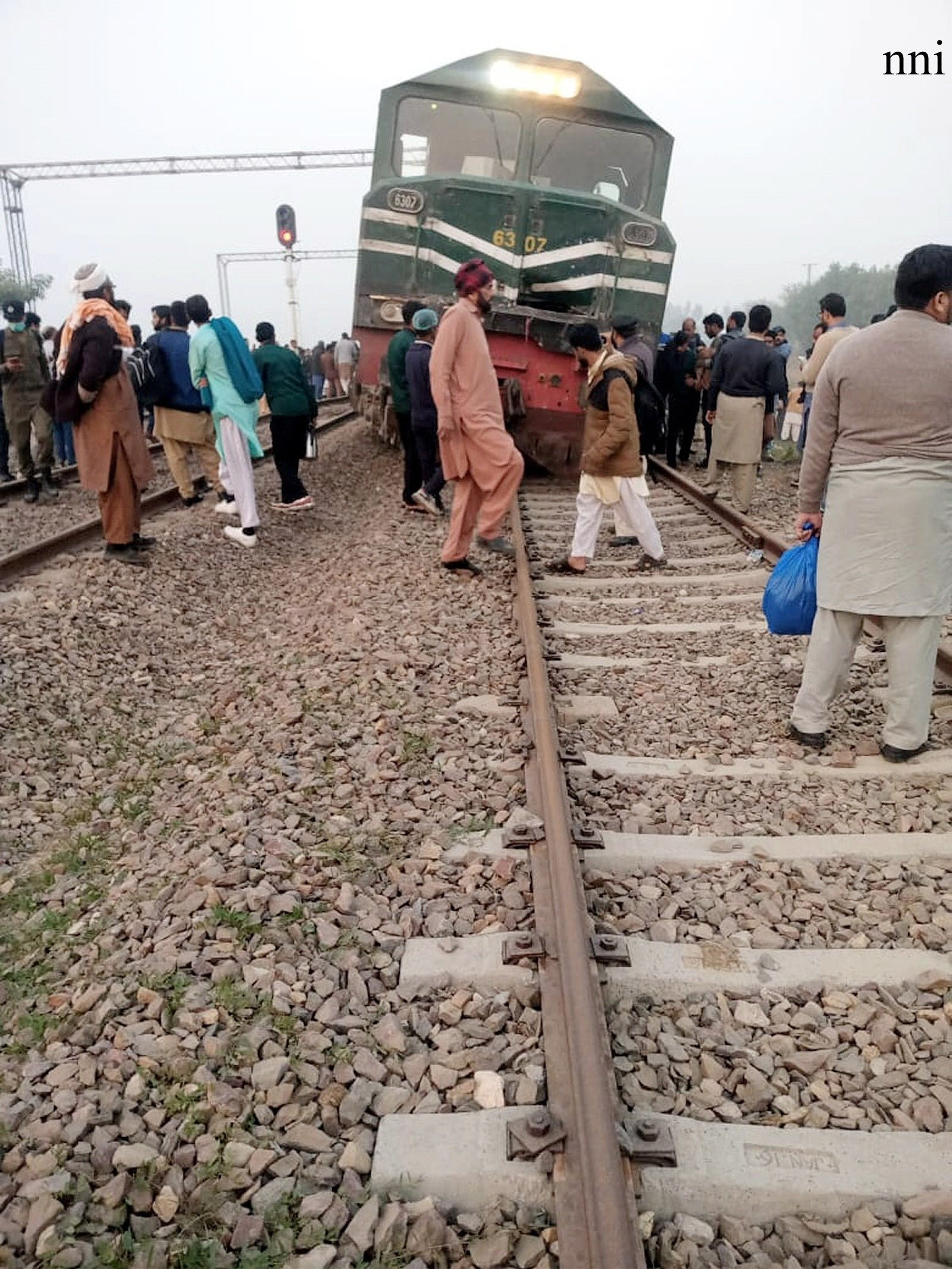 the train engine after it derailed photo nni