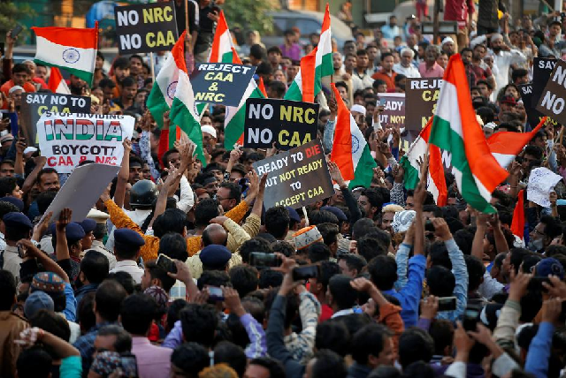 demonstrators shout slogans during a protest against a new citizenship law in ahmedabad india december 19 2019 photo reuters demonstrators shout slogans during a protest against a new citizenship law in ahmedabad india december 19 2019 photo reuters