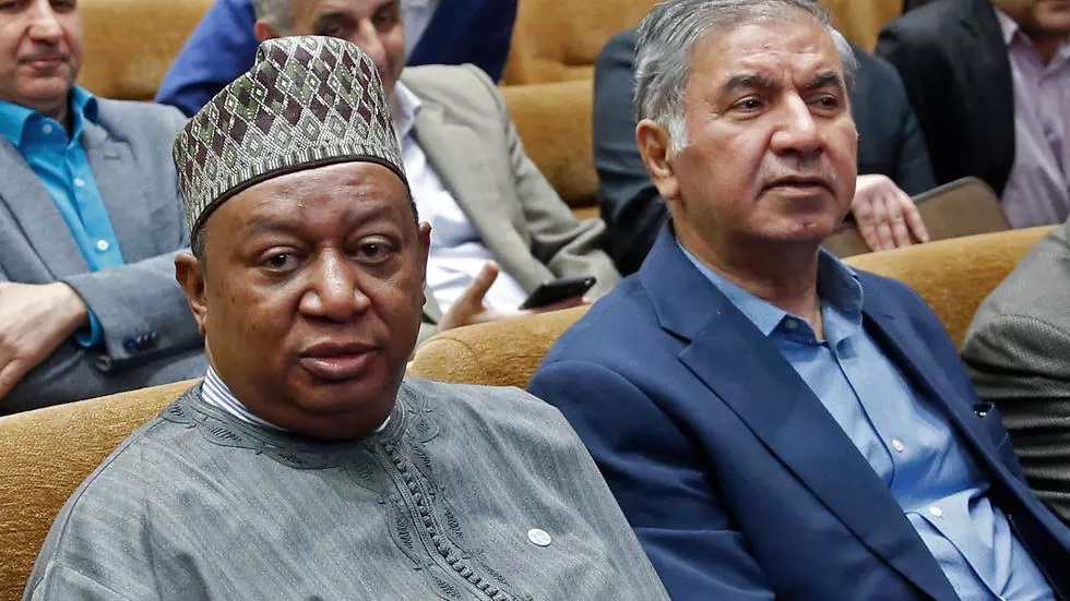 iran 039 s opec governor hossein kazempour ardebili right sits next to the oil cartel 039 s nigerian secretary general mohammed sanusi barkindo left at a conference in tehran in may last year photo afp