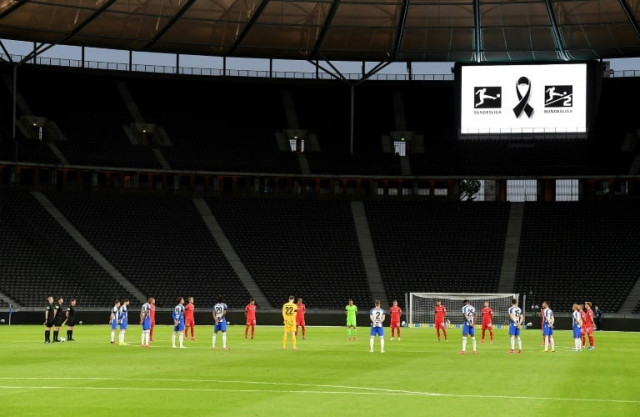hertha moved up to 10th place after the opening match of the second round of games since the bundesliga restarted last week under strict coronavirus measures photo afp hertha moved up to 10th place after the opening match of the second round of games since the bundesliga restarted last week under strict coronavirus measures photo afp