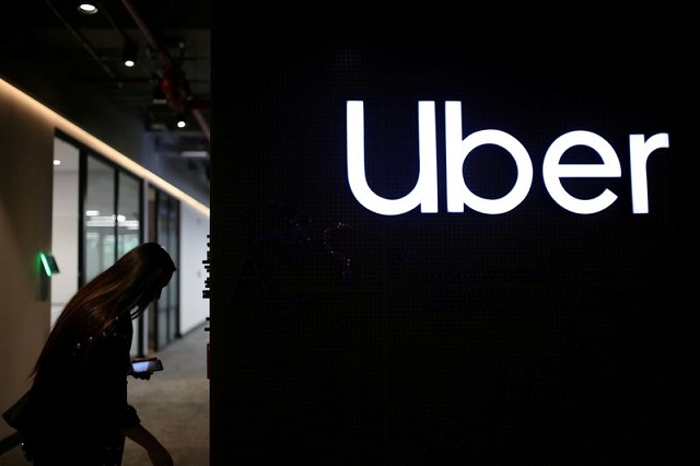 file photo uber 039 s logo is pictured at its office in bogota colombia december 12 2019 reuters luisa gonzalez file photo