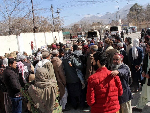 people protest against the shortage of wheat in quetta photo ppi