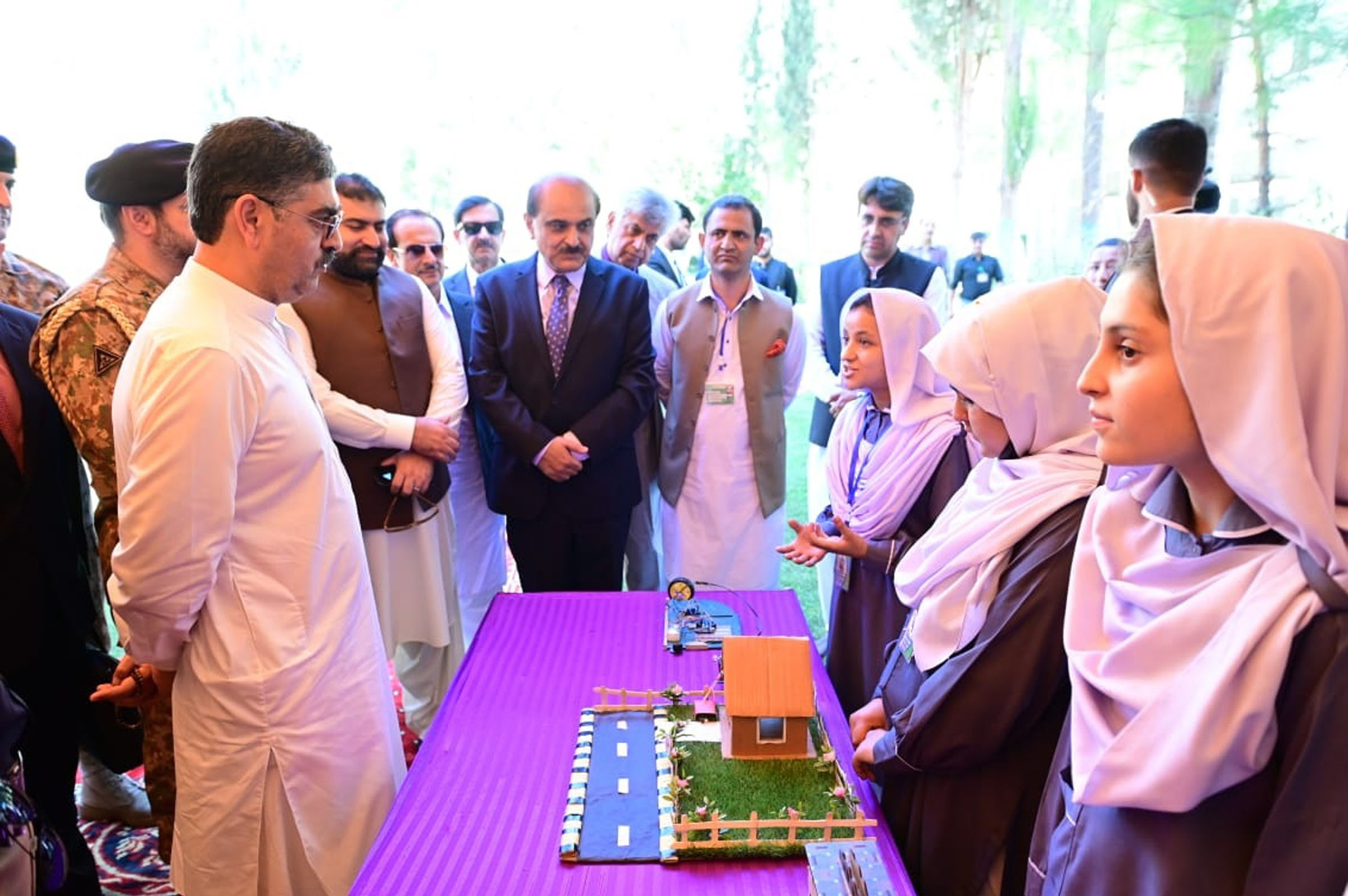 caretaker prime minister anwaarul haq kakar interacts with students in gilgit photo online