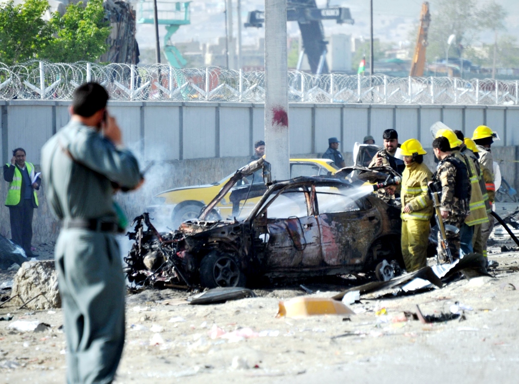 bomb attached by magnets to a bus used by khurshid tv employees was blown up during the evening rush hour photo afp file