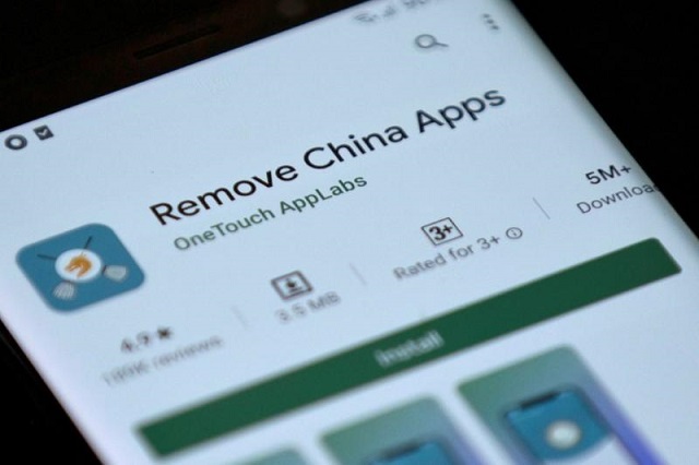 remove china apps is seen in the google play store on a mobile phone in this illustration taken june 2 2020 photo reuters