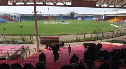 karachi dust storm damages newly renovated national stadium karachi dust storm damages newly renovated national stadium