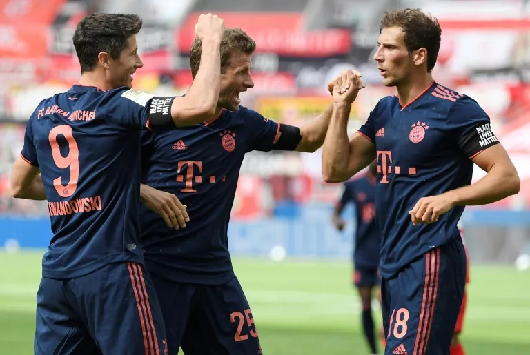 lewandowski scored his 30th league goal of the season as munich stay seven points ahead of second placed dortmund photo afp lewandowski scored his 30th league goal of the season as munich stay seven points ahead of second placed dortmund photo afp
