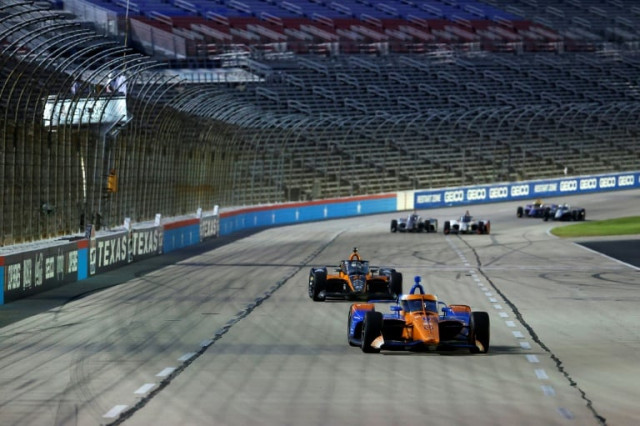the series finally got underway with no spectators in the grandstands at the 1 5 mile photo afp the series finally got underway with no spectators in the grandstands at the 1 5 mile photo afp