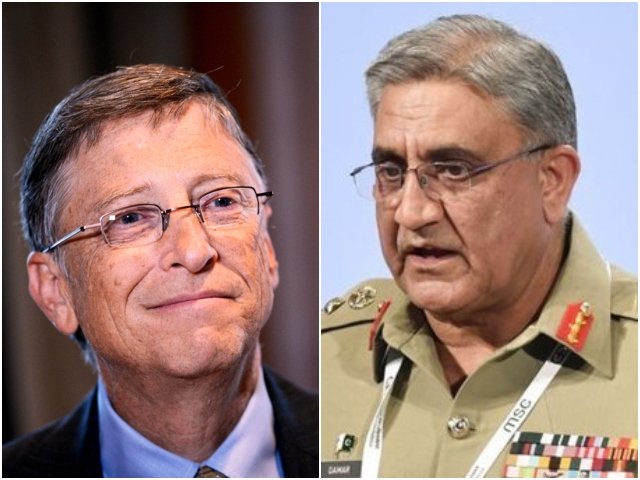 bill gates and general qamar javed bajwa discussed the polio eradication drive in pakistan photo file