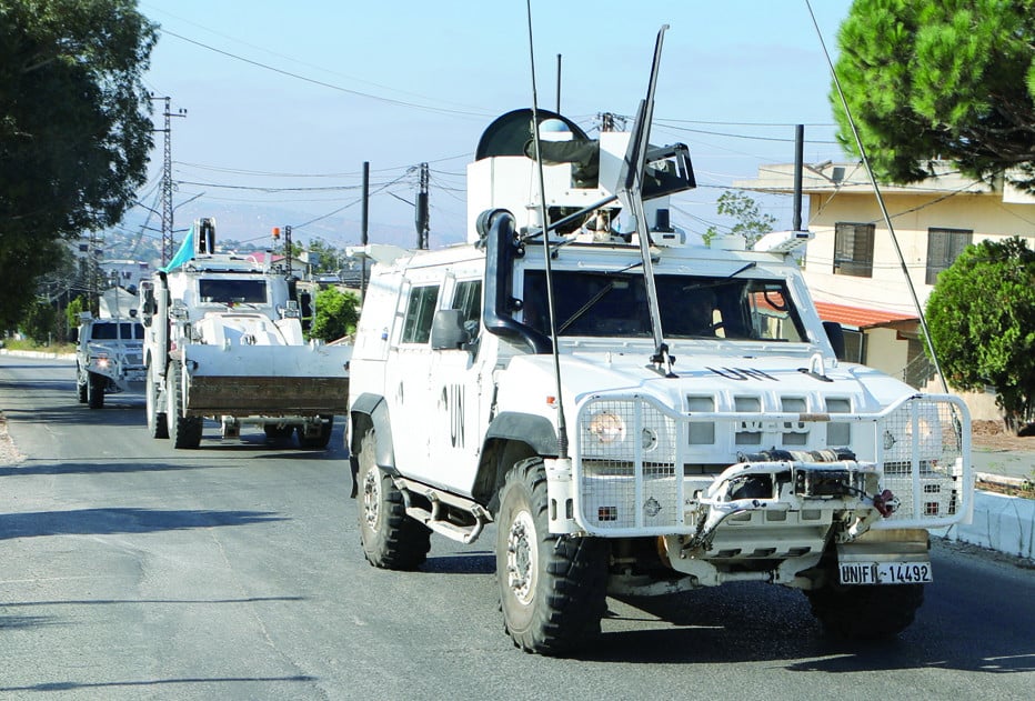 un peacekeepers vehicles drive in marjayoun southern lebanon photo reuters