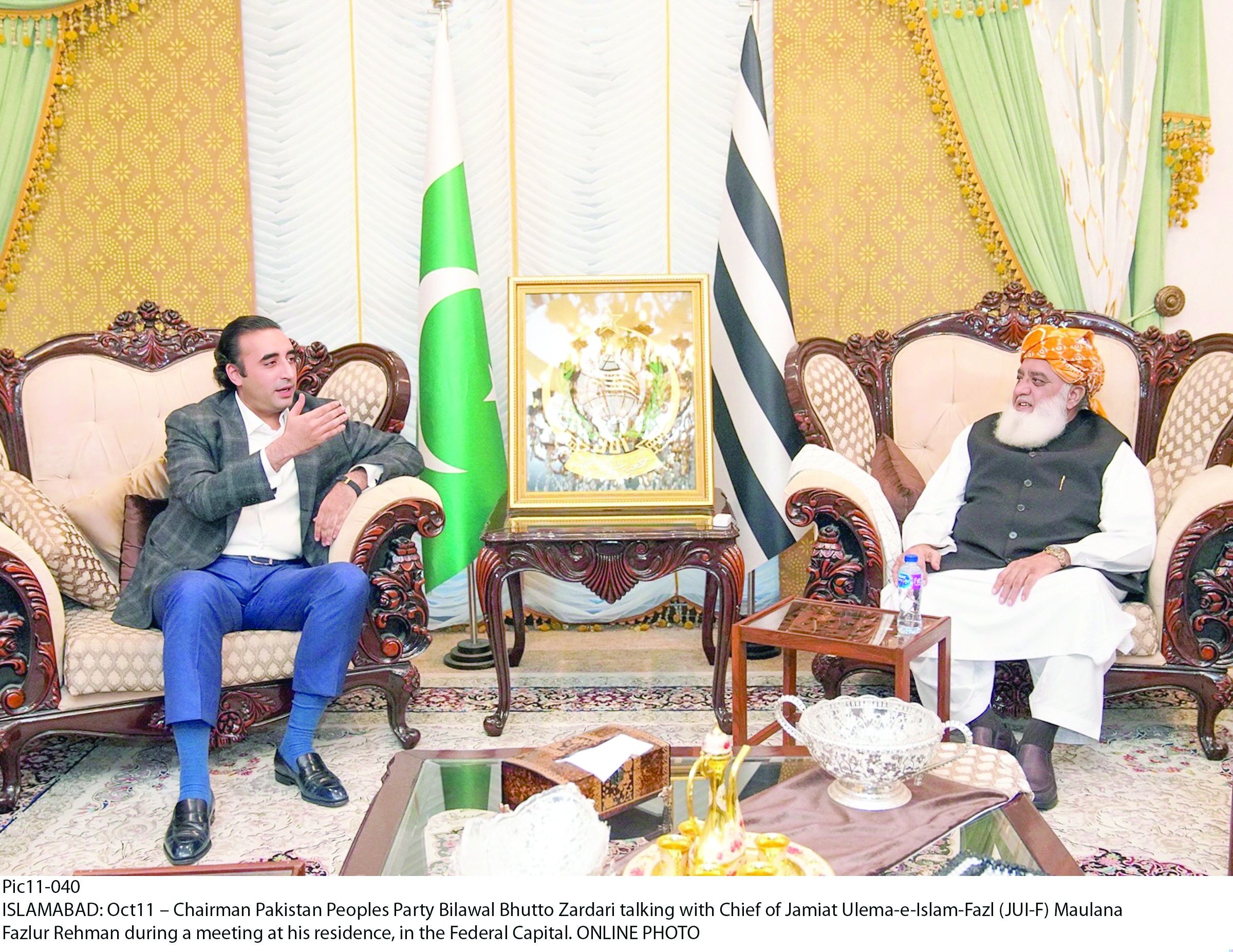 ppp chairman bilawal bhutto zardari meets jui f chief maulana fazlur rehman in islamabad photo online