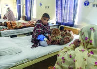 an injured student is seen inside a hospital in mastung photo afp