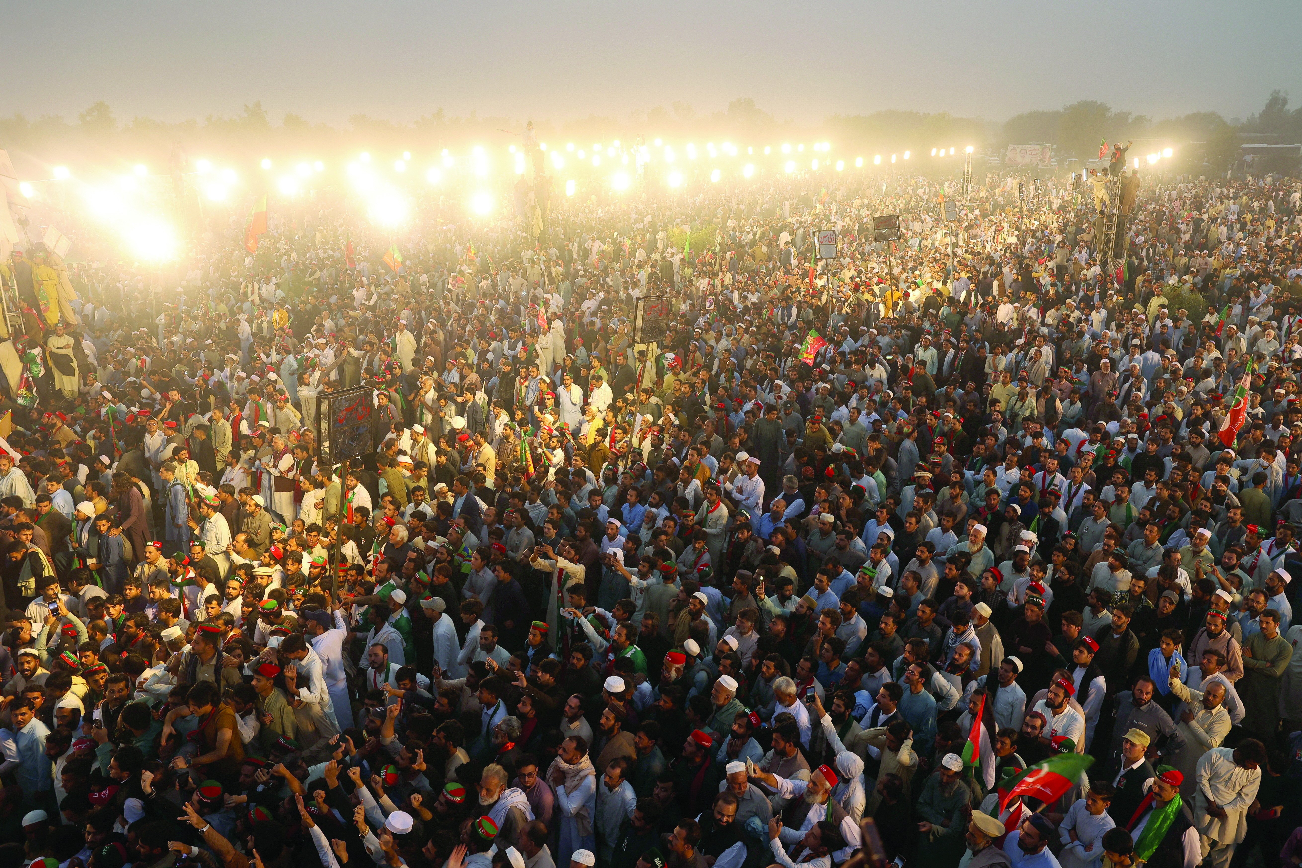 a huge number of people attend a pti rally in swabi photo reuters