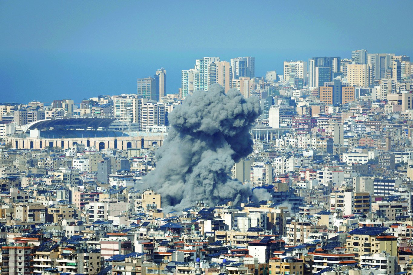 smoke billows over beirut after an israeli strike photo reuters