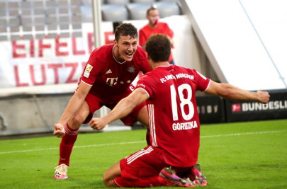 goretzka winner puts bayern within one victory of bundesliga title