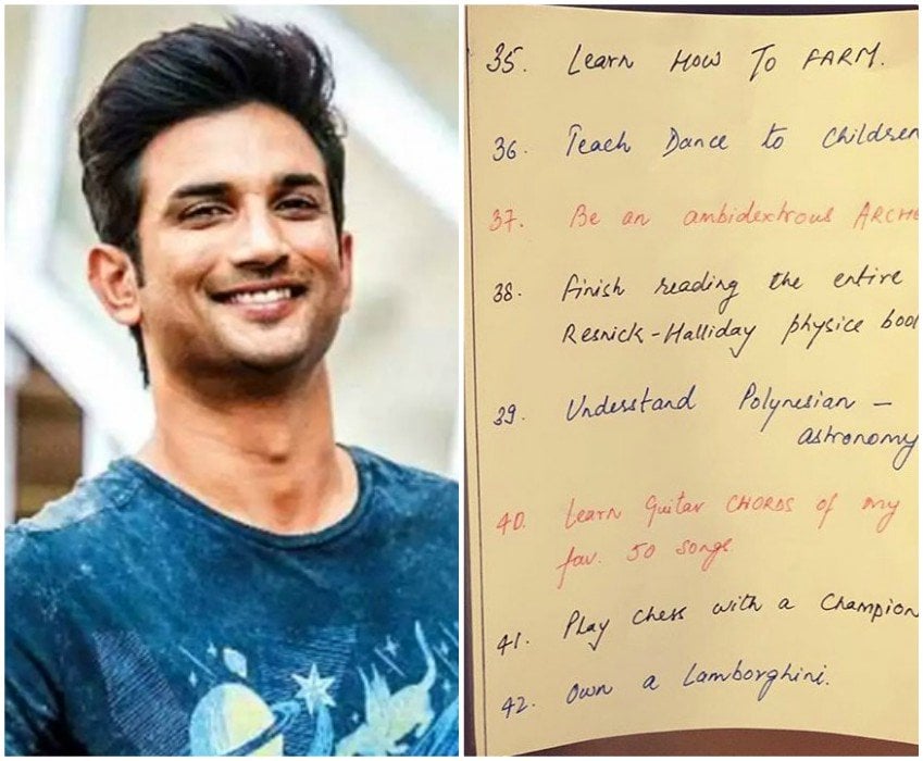 sushant singh rajput s bucket list goes viral on social media