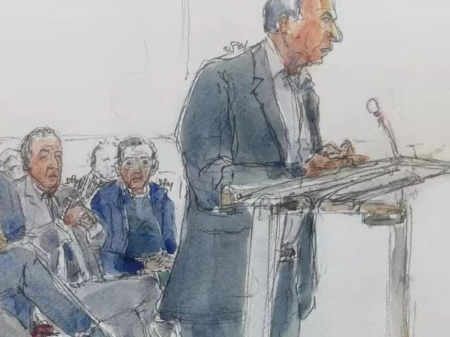 file photo taken on october 07 2019 of a court sketch of the quot karachigate quot trial in paris photo afp file photo taken on october 07 2019 of a court sketch of the quot karachigate quot trial in paris photo afp