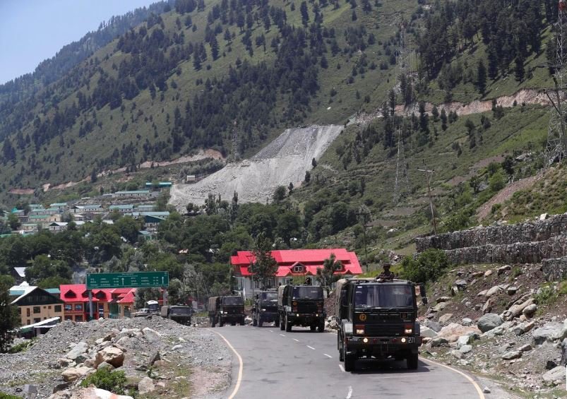 indian army trucks move along a highway leading to ladakh at gagangeer in kashmir 039 s ganderbal district june 17 2020 photo reuters