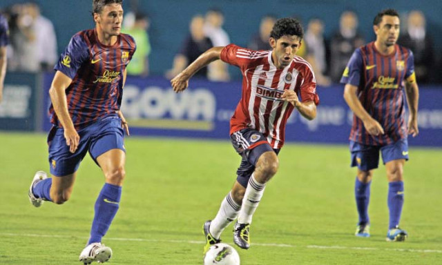 football chivas stun barca 4 1