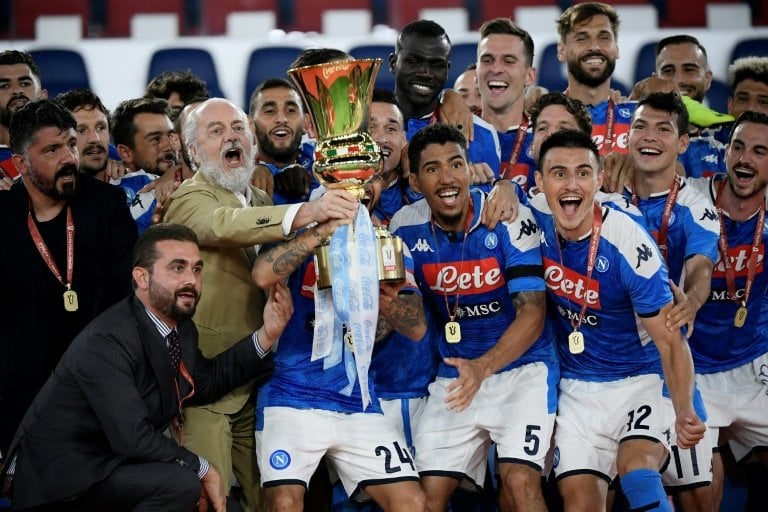 it is the first trophy for the southerners since 2014 and also a maiden coaching trophy for the italian photo afp