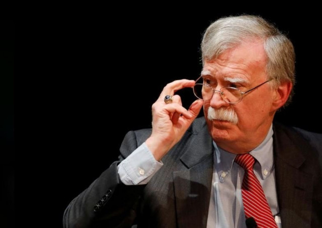 former us national security advisor john bolton adjusts his glasses during his lecture at duke university in durham north carolina us february 17 2020 photo reuters former us national security advisor john bolton adjusts his glasses during his lecture at duke university in durham north carolina us february 17 2020 photo reuters