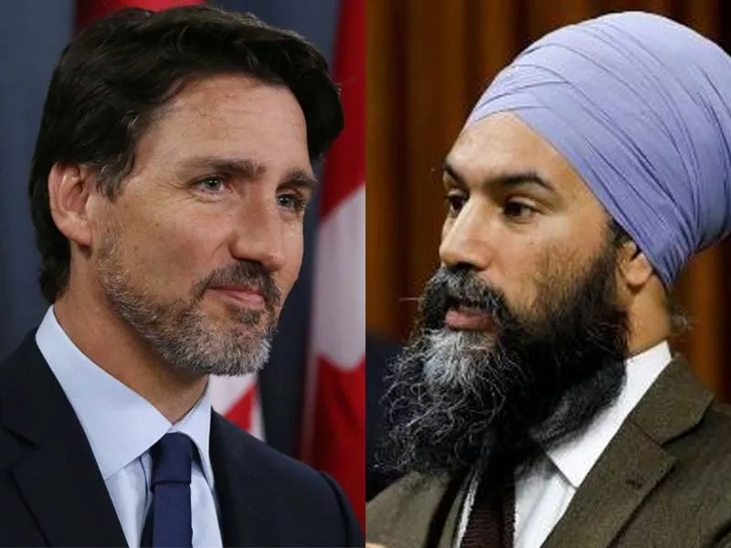 file photo of canadian pm justin trudeau l and lawmaker jagmmet singh r file photo of canadian pm justin trudeau l and lawmaker jagmmet singh r