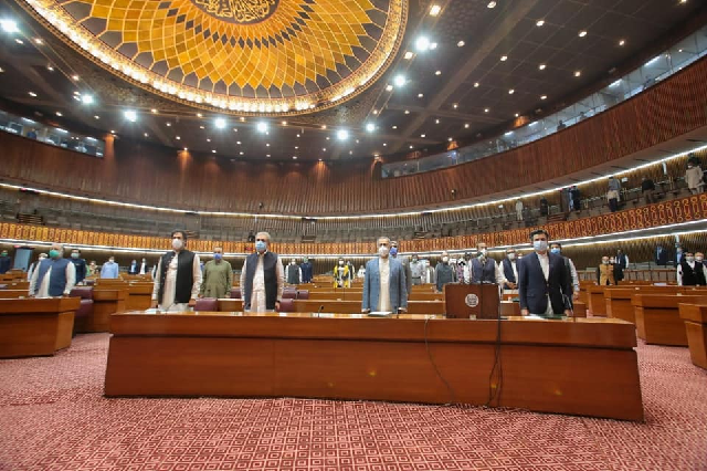 prime minister imran khan other ministers attend na budget 20 21 session in islamabad photo facebook imrankhanofficial