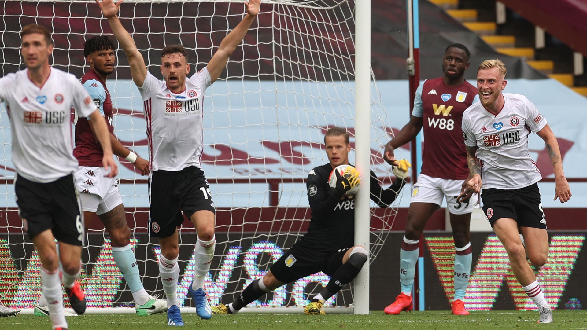 villa keeper orjan nyland carried the ball over his own line in a defensive mix up just before halftime photo reuters