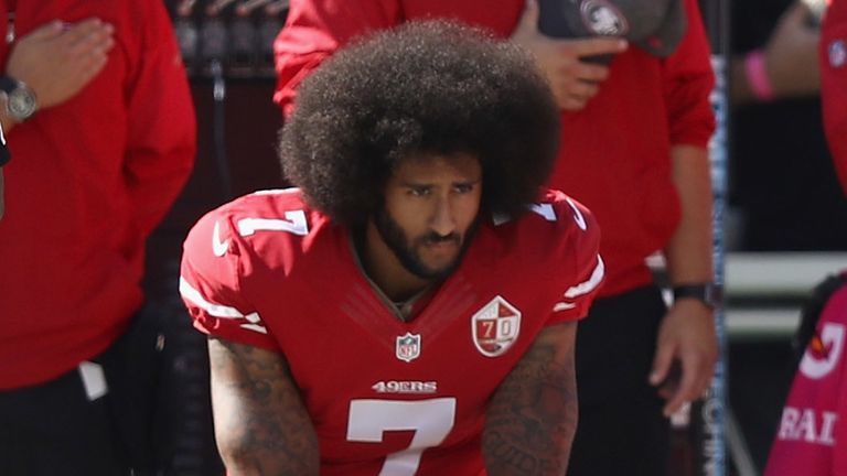 kaepernick hasn 039 t played in the nfl since the 2016 campaign a season in which he began kneeling during the national anthem to protest police brutality photo reuters