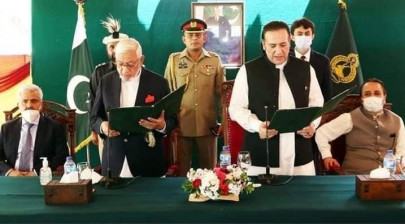 mir afzal sworn in as gilgit baltistan caretaker chief minister