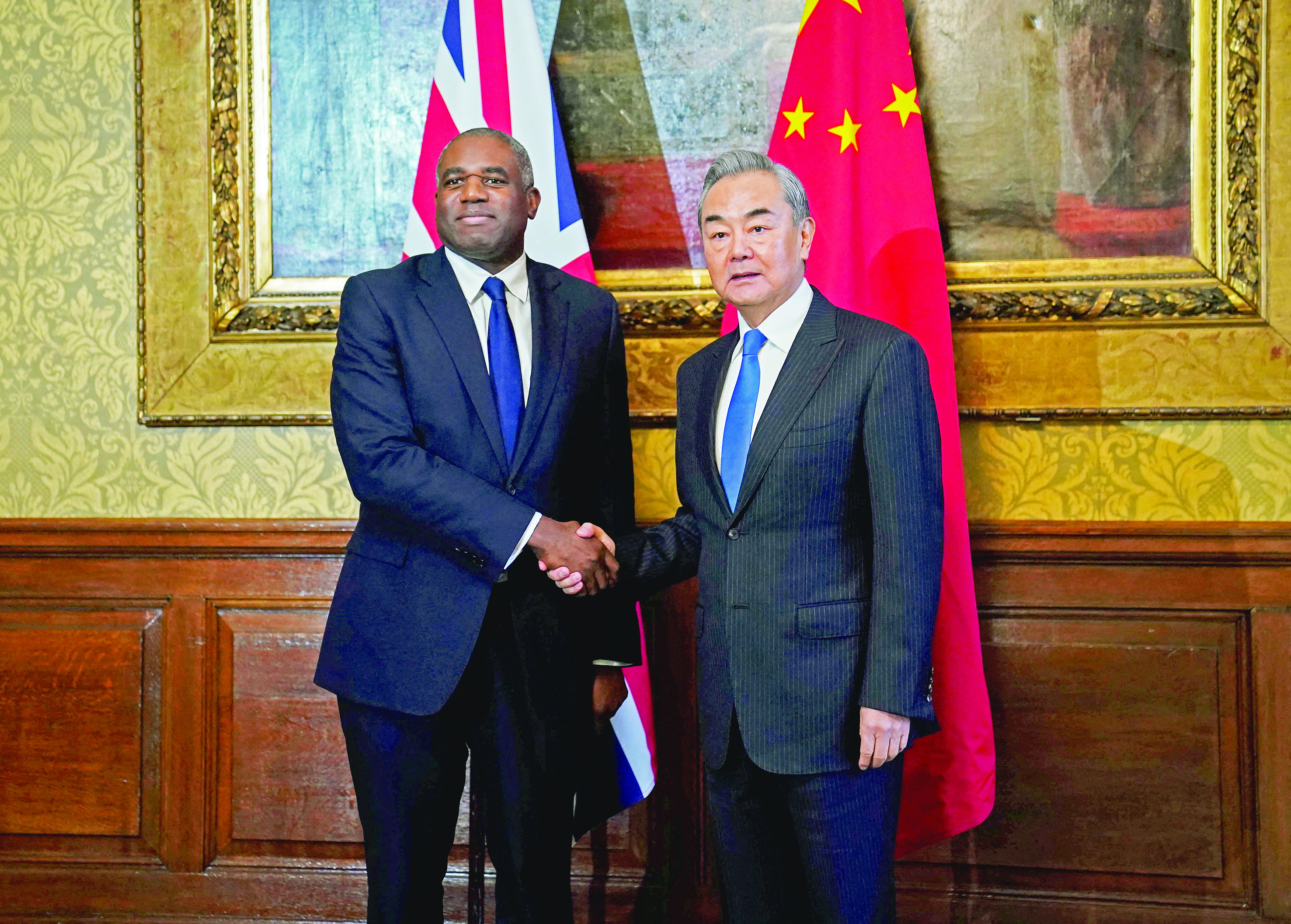 british foreign secretary david lammy welcomes china s foreign affairs minister wang yi in london photo reuters