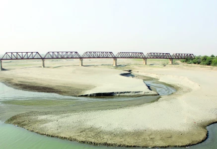 a severe scarcity of water at hussainabad exposes the river indus dry bed revealing a haunting landscape the mighty river has been reduced to a shadow of its former glory due to shortage in release of water downstream from upper riparian barrges photo express a severe scarcity of water at hussainabad exposes the river indus dry bed revealing a haunting landscape the mighty river has been reduced to a shadow of its former glory due to shortage in release of water downstream from upper riparian barrges photo express