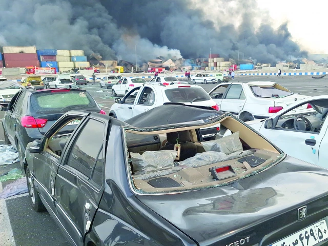 firefighters battle the blaze at the shahid rajaee port dock southwest of bandar abbas in the iranian province of hormozgan photo afp firefighters battle the blaze at the shahid rajaee port dock southwest of bandar abbas in the iranian province of hormozgan photo afp