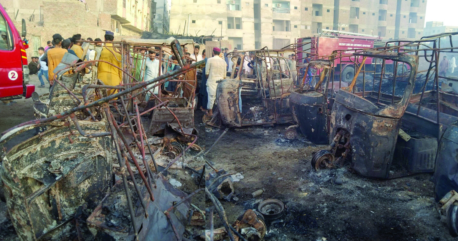 Rickshaws, pushcarts gutted