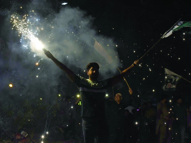 people celebrate in hyderabad after the ceasefire announcement between pakistan and india photo reuters people celebrate in hyderabad after the ceasefire announcement between pakistan and india photo reuters