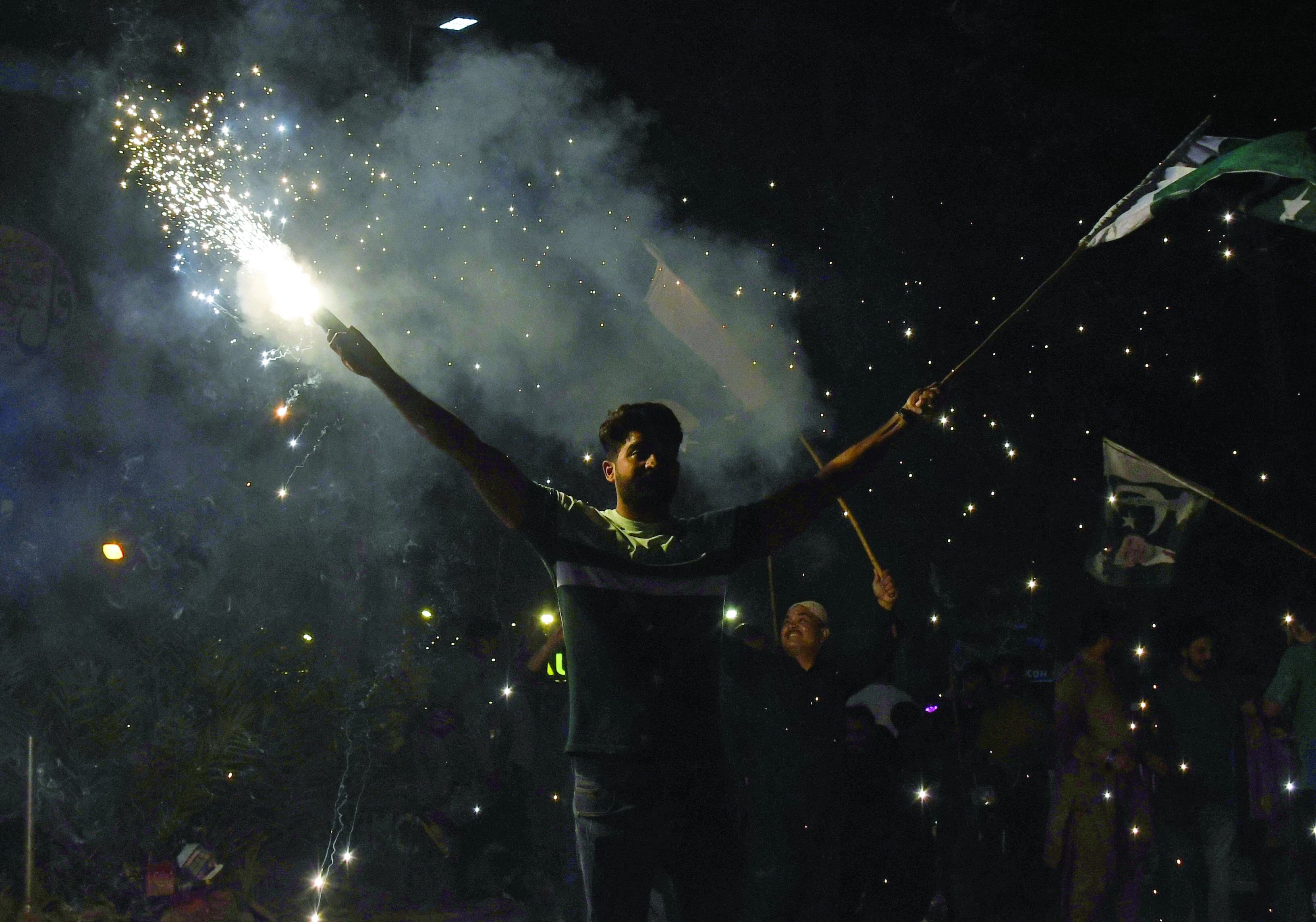 people celebrate in hyderabad after the ceasefire announcement between pakistan and india photo reuters people celebrate in hyderabad after the ceasefire announcement between pakistan and india photo reuters