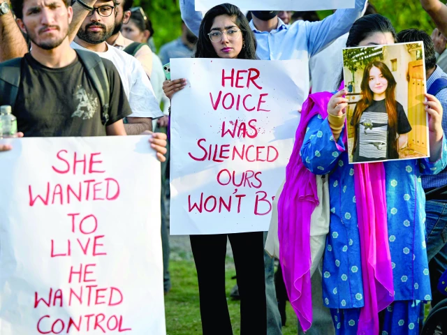 protesters in islamabad hold placards and a poster of late tiktok star sana yousaf during a demonstration against violence targeting women photo file protesters in islamabad hold placards and a poster of late tiktok star sana yousaf during a demonstration against violence targeting women photo file