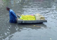 a vendor trudges through a rain swamped street in lahore pushing his cart through floodwaters after relentless monsoon downpours photo afp a vendor trudges through a rain swamped street in lahore pushing his cart through floodwaters after relentless monsoon downpours photo afp