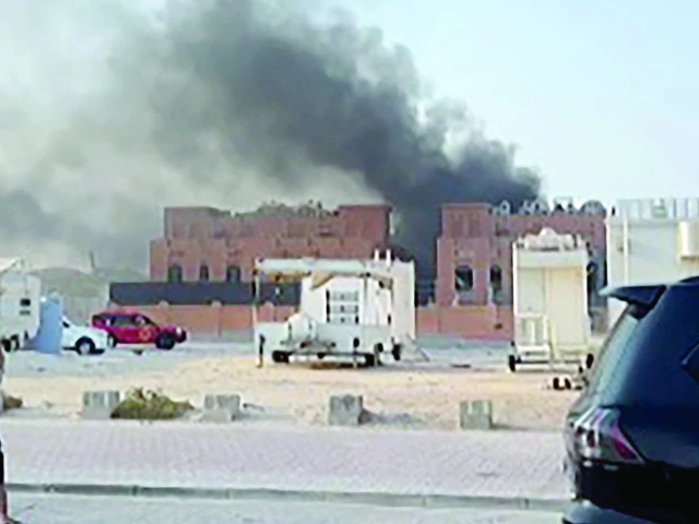 this frame grab taken from an afptv footage shows smoke billowing after explosions in doha photo afp