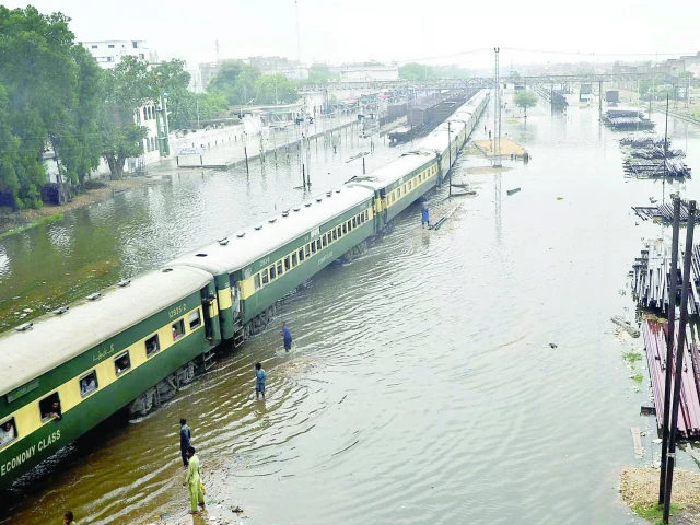railway lines submerged in rainwater after heavy rains in hyderabad photo express