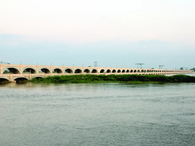 flood water passes through the sukkur barrage formerly known as the lloyd barrage following monsoon rains and rising levels of the indus river photo reuters