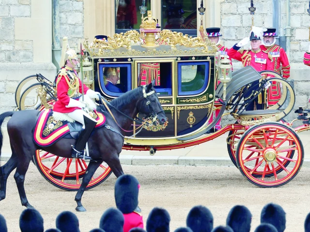 king charles iii and us president donald trump sit in the irish state coach during the state visit by the president of the united states of america at windsor castle in windsor photo reuters