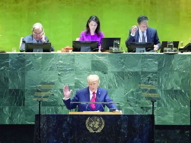 us president donald trump speaks during the unga session in new york city photo afp