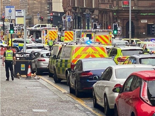 emergency responders are seen near a scene of reported stabbings in glasgow scotland britain june 26 2020 in this picture obtained from social media photo reuters emergency responders are seen near a scene of reported stabbings in glasgow scotland britain june 26 2020 in this picture obtained from social media photo reuters