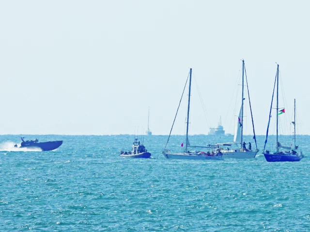 israeli navy escorts vessels from the global sumud flotilla to ashdod port in southern israel photo reuters