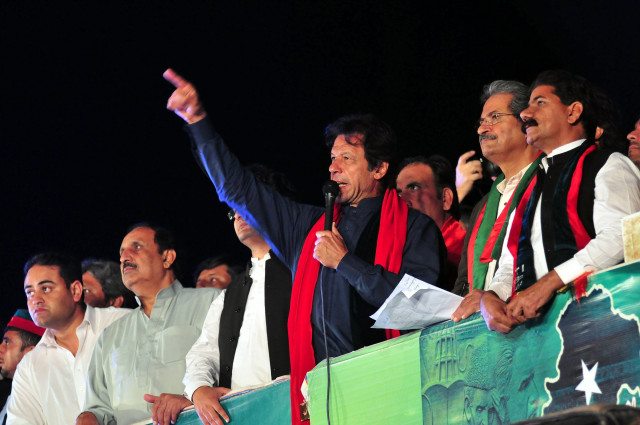 pti chairman imran khan addressing 039 azadi 039 march on monday october 20 2014 photo express file pti chairman imran khan addressing 039 azadi 039 march on monday october 20 2014 photo express file