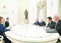 russian president vladimir putin meets with us special envoy steve witkoff and us president donald trump s son in law jared kushner at the kremlin in moscow photo afp