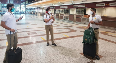 depleted pakistan squad arrives in england amid covid 19 fears depleted pakistan squad arrives in england amid covid 19 fears