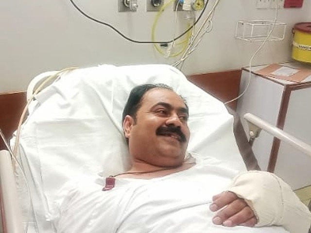 prime minister imran khan s special assistant ali nawaz awan s pro jalal bachlani being treated at a local hospital in karachi photo express prime minister imran khan s special assistant ali nawaz awan s pro jalal bachlani being treated at a local hospital in karachi photo express