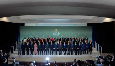 us secretary of state marco rubio poses for a family photo with the 55 government officials who were invited to the first critical minerals ministerial in washington dc on february 04 2026 photo afp